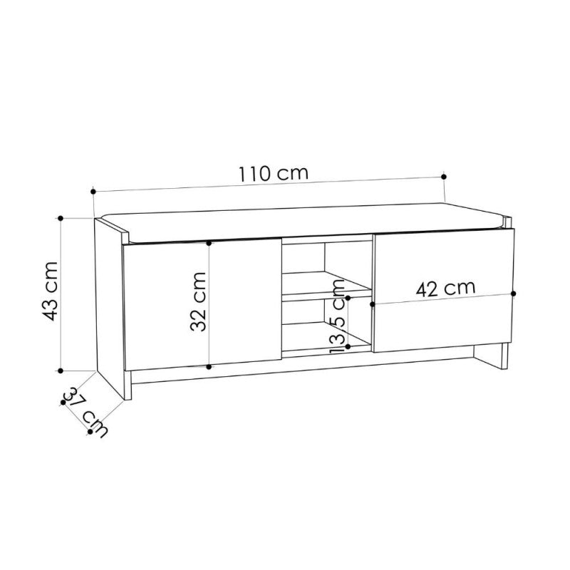 Panca scarpiera con cuscino imbottito